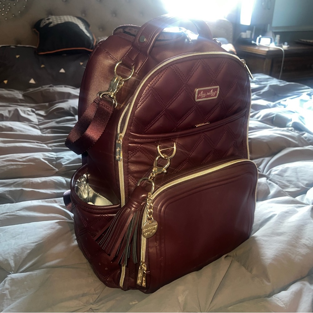 Maroon “monarch” itzy ritzy large diaper bag backpack